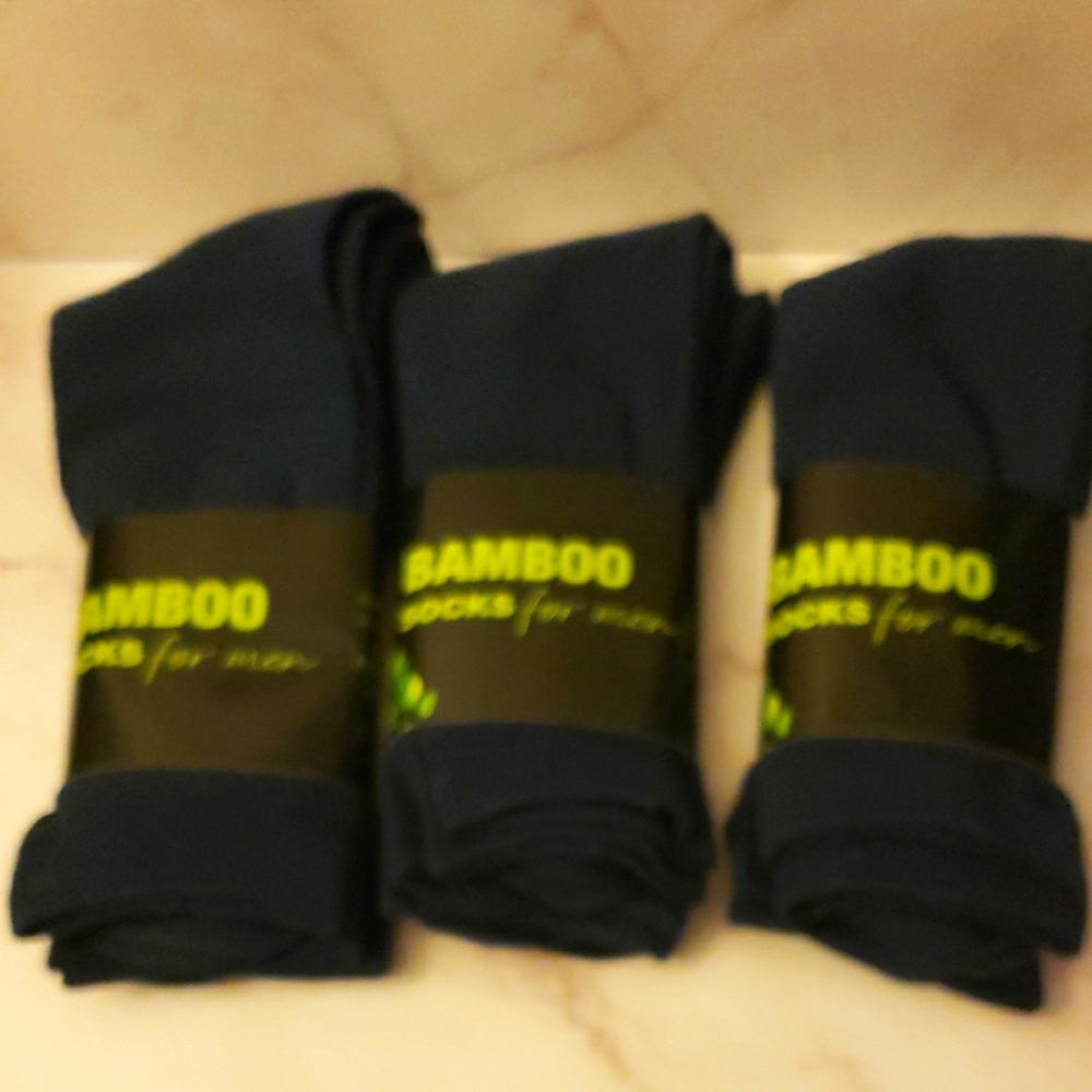 Bamboo Men's Dress Socks Size 13-15 6 Pairs Navy